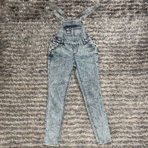 YMI Women's Acid Wash Denim Overall Jumpsuit, S/XS